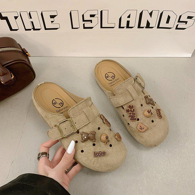 Retro Women's Closed-Toe Thick-Soled Clog Slippers - Spring/Summer 2025 Collection
