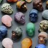 7Pcs Crystals Skulls Carving Mineral Gems Ghost Head Polished Carved Reiki Desktop Home Decor Stone Crafts Halloween Gift