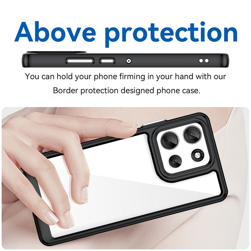 For Motorola Moto G86 5G Phone Case WANLONFENG XC Series TPU Acrylic Cover with Tempered Glass (Big Lens Hole)