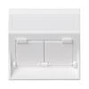 S500 Board, 2x RJ with Covers, Angled, for MD Adapters, Pure White, SIMON50