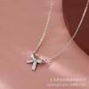 Bow Necklace Women'S Light Luxury Design Simple Micro-Inlaid Pendant Collarbone Chain Necklace