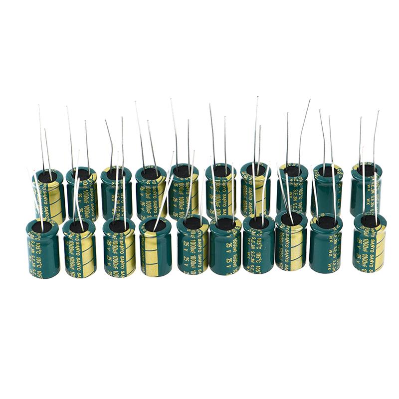 20Pcs 25V1000Uf 10Mmx16Mm  Electrolytic Capacitors