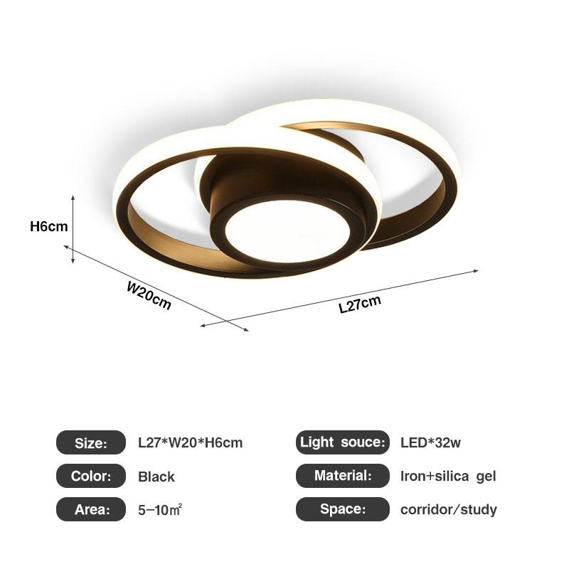 

Скандинавские черно-белые светодиодные потолочные светильники, люстры для коридора, балкона, интерьер, светодиодный потолочный светильник, декор для дома AC85-265V Warm White No RC