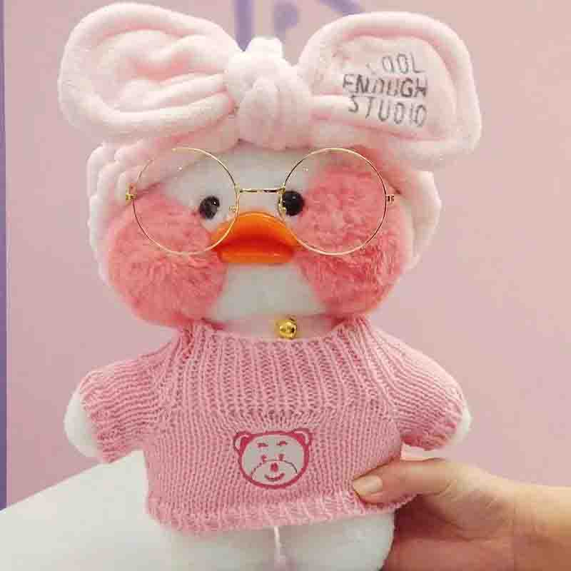 30cm Cartoon Cute Cafe Duck Plush Toy Stuffed Soft Plush Duck Doll Animal Pillow Birthday Gift for Kids Children