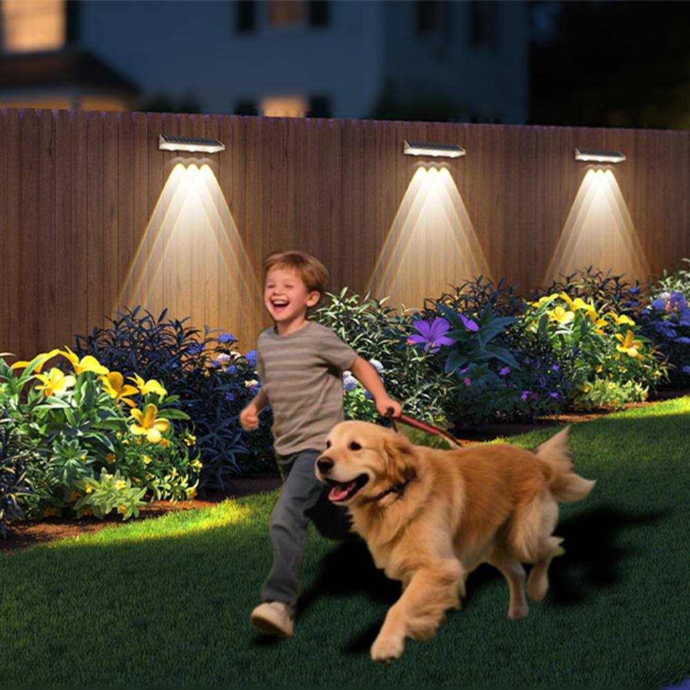 Garden Modern Decor Wall Mounted Patented Factory Direct 3 Colors LED Solar Lights Outdoor Waterproof IP65 Dimmable Touch other белый