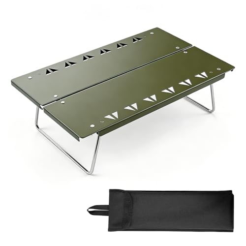 

MOON LENCE Outdoor Folding Table [Opens in Seconds] No Assembly Required, Ultra-Lightweight 480g, 15kg Weight Capacity, Aluminum Alloy, Heat-Resistant