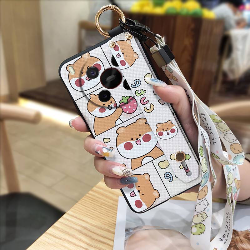Cartoon Ring Phone Case For ZTE Blade V70 Max/Nubia V70 Max Shockproof Wristband Phone Holder Wrist Strap Silicone Cute