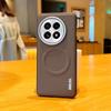 For OnePlus 13 1+ 13 Case Magnetic Carbon Fiber Texture PU Leather Skin Protective Back Metal Lens Button Soft Cover