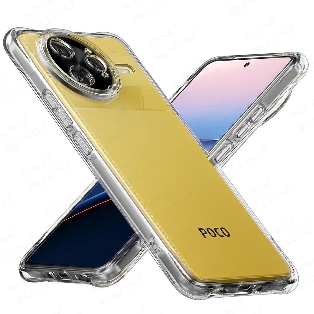 

PocoF7Ultra F8Ultra Case Shockproof Clear Coque For Poco F7 Ultra F8 Pro Camera Protection Back Cover PocoF7 F8Pro F7Pro 5G Case For Poco F8 Ultra прозорий