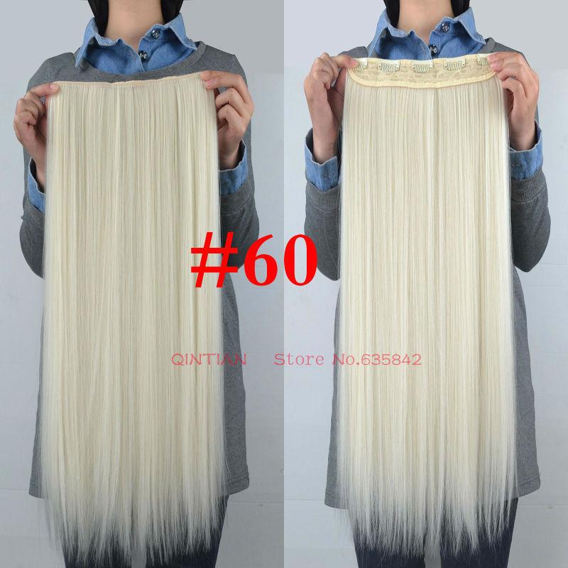 Cabello Liso 5 Clips Extensión de Cabello de Una Pieza Sintético Color Negro Marrón Postizos para Mujer para Uso Diario