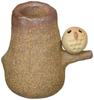 Marui Pottery Shigaraki Ware Hechimon Vase Flower Vase Single Flower Vase Brown with Owl Ceramic MR-M234