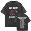 Vintage Washed Bad Omens Do You Feel Love  Tour Graphic T Shirt Mens Gothic Casual Oversized Cotton Tshirt Rock Streetwear