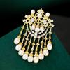 Elegance Pearl & Zircon Tassel Brooch - Luxury Fashion Pin for Suit Jackets