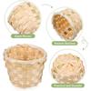 NUOBESTY 6Pcs 2.95X2.95X2.36in Mini Wood Woven Baskets Small Baskets Miniature Artifical Wood Woven Baskets Mini Straw Woven Storage Basket Without