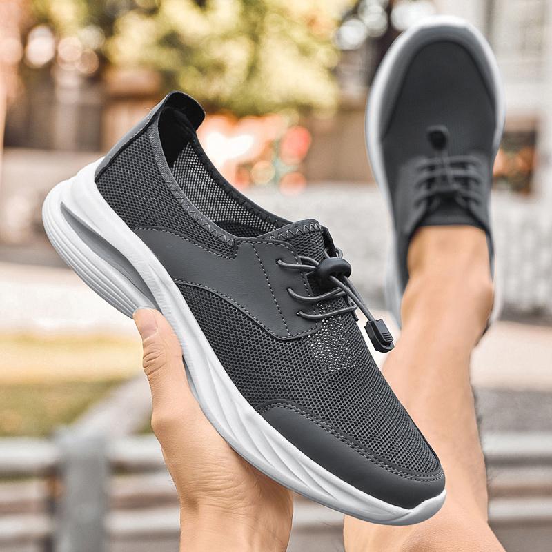 Men Comfortable Hollow Out Loafers Summer Breathable Lightweight Walking Shoes New Size 45 Antiskid Soft Bottom Sneakers