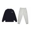 Li Ning Solid Color Simple Loose Breathable Versatile Round Neck Pullover Long Sleeve T-Shirt Casual Sports Set Unisex Tops Black YTLU051-1+AKLVB11-1