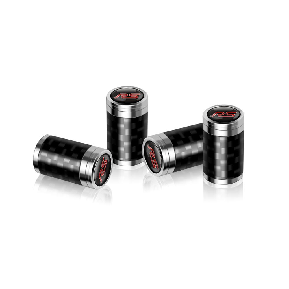 4Pcs Car Tire Decoration Carbon Fiber Wheel Valve Stem Caps Badge For Ford Focus Fiesta EcoSport Ranger Fusion Mondeo Mustang