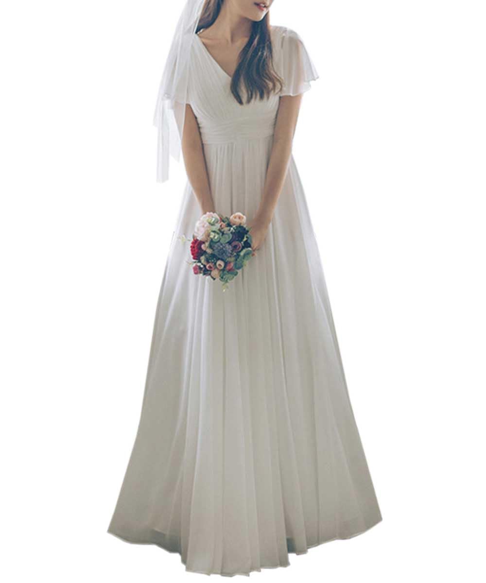 

CHUMO Свадебное Вечернее Длинное Банкетное Размер [DYIOPMFGZ] Женское Платье, Платье, Платье, Платье, V-образный вырез, Простое, Элегантное, Элегантное, Формальное, Свадьба, Прием, белый