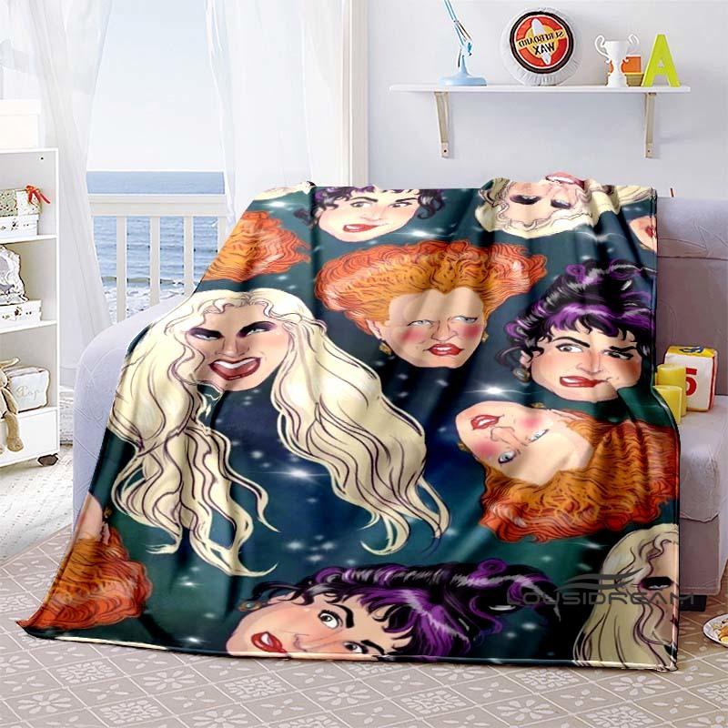 Hocus Pocus Creative Flannel Print Blanket, Super Soft and Comfortable, Perfect for Sofa Naps or Home Blankets, the Perfect Gift