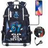 USB Charging Backpack for Students Teens Travel Casual Daypack Laptop Waterproof School Bag Six Seven