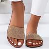 Fashion 2025 Women Slippers Summer Women Sandal Crystal Glitter Flat Soft Bling Female Candy Flip Flops Indoor Ladies Slides Beach Shoes