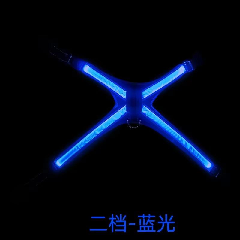 Color Changing Dog Collar Explosion Resistant Reflective Vest Adjustable Chest Harness LED Light Pet Leash
