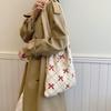 Bow Knitted Women's Eco Korean Foldable Tote Bag Y2K Crochet Rope Sweet Knitting Shoulder Bag