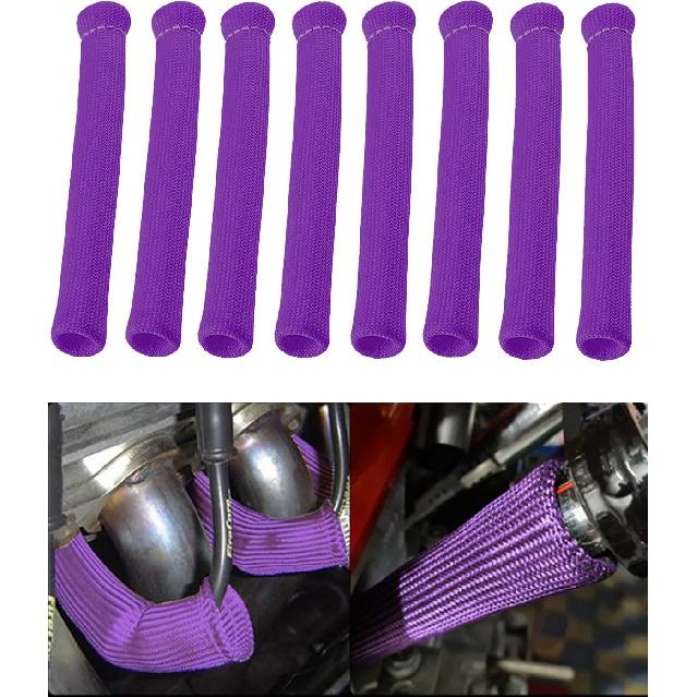Spark Plug Wire Heat Shield - 8 PCS 2500° Spark Plug Heat Sleeve, 6 Inches Spark Plug Wire Boots Protector Protection Cover Replacement for LS1 /