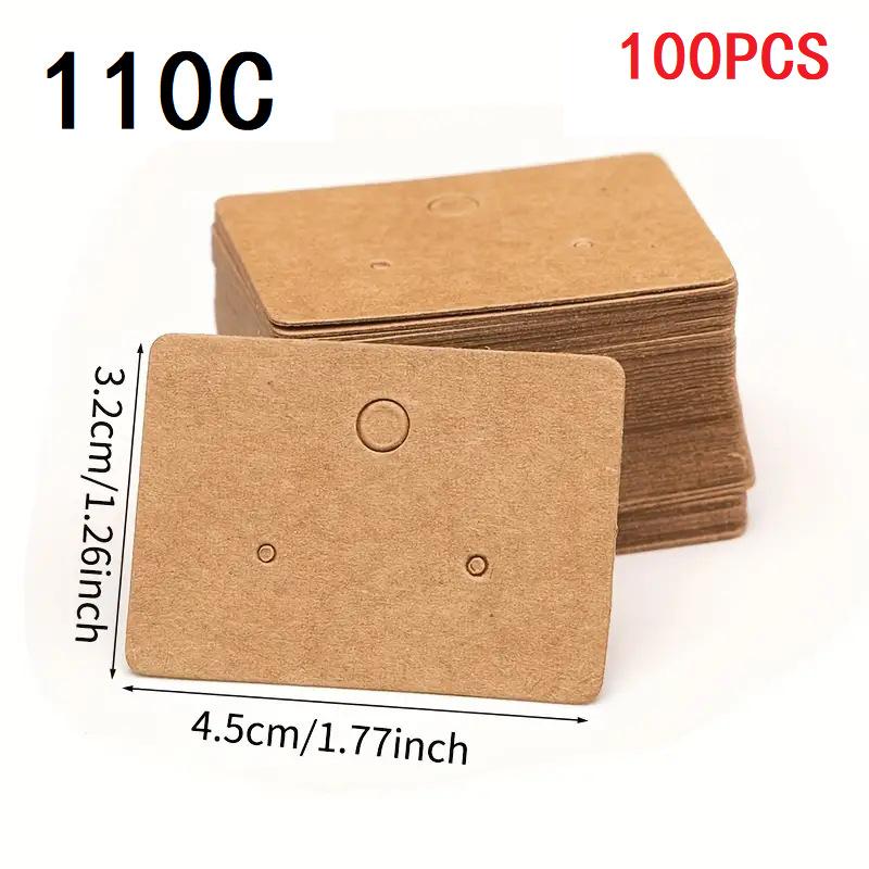 100 Sheets, Kraft Paper, Earring Display Card, Hanging Type, Label Clip, Suitable for Small Businesses, Earring Labels, Jewelry Decoration Cards
