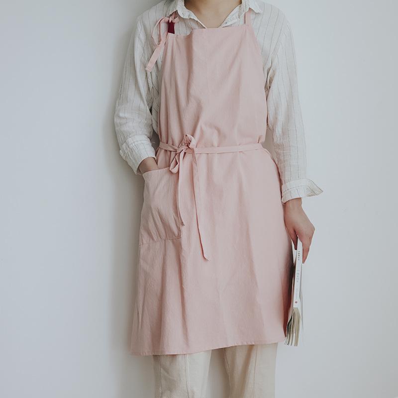 Hot-selling Cotton and Linen Apron Thin Breathable Large Size Sleeveless Solid Color Home Kitchen Overalls