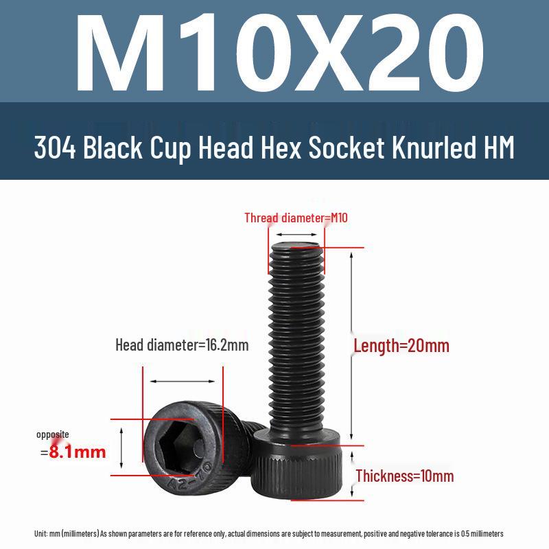 Yigu 304 Stainless Steel Hex Socket Cylindrical Head Screws: M2-M5 Bolts, M6-M12 Screws