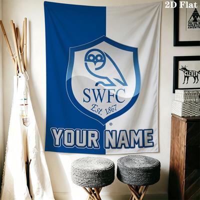 Custom Name Sheffield Wednesday Wall Tapestry Aesthetic Wall Hanging Printed Fabric Blanket Decorative Tapestries for Bedroom Living Room Home Decor