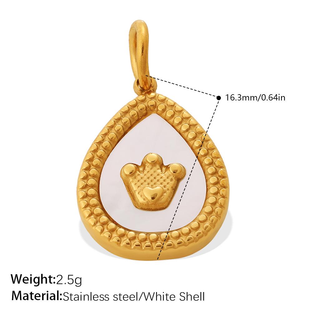 Stylish Gold Embossed Stainless Steel Pendant – Trendy European & American Jewelry Accessory