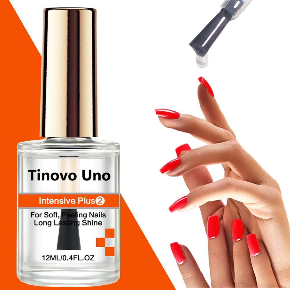 Tinovo Uno Negleforsterker og Herder Over Natten Vanlig Klar Neglelakk Naturlig Tørr Keratin Baseolje Manikyr Neglepleie