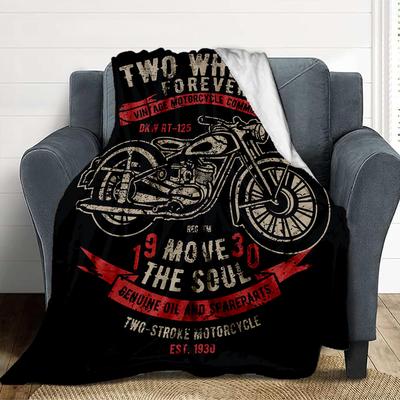 Motorcycle Community Flannel Blanket Throw Blanket Soft Warm Sofa Bed Camping Car Home Decor Unique Christmas Gift C9301675