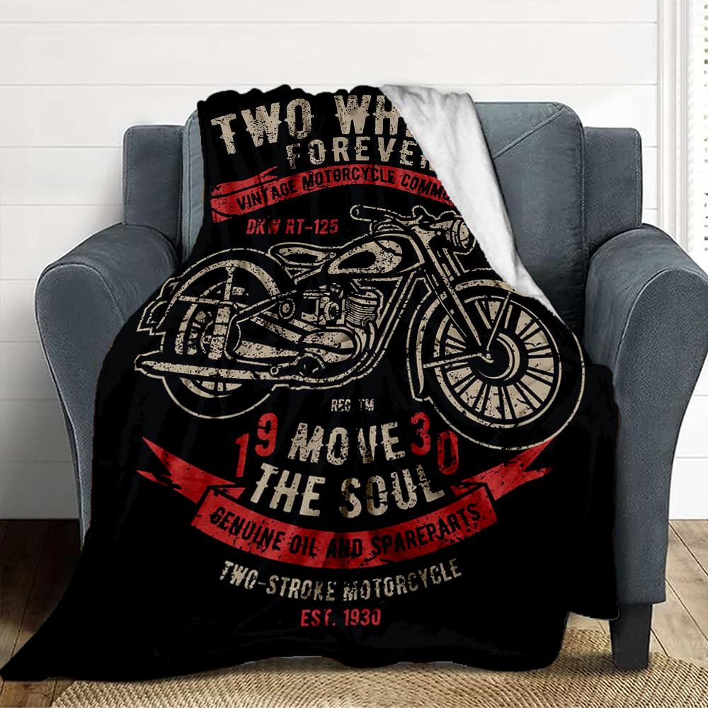 Motorcycle Community Flannel Blanket Throw Blanket Soft Warm Sofa Bed Camping Car home Decor Unique Christmas Gift C9301675