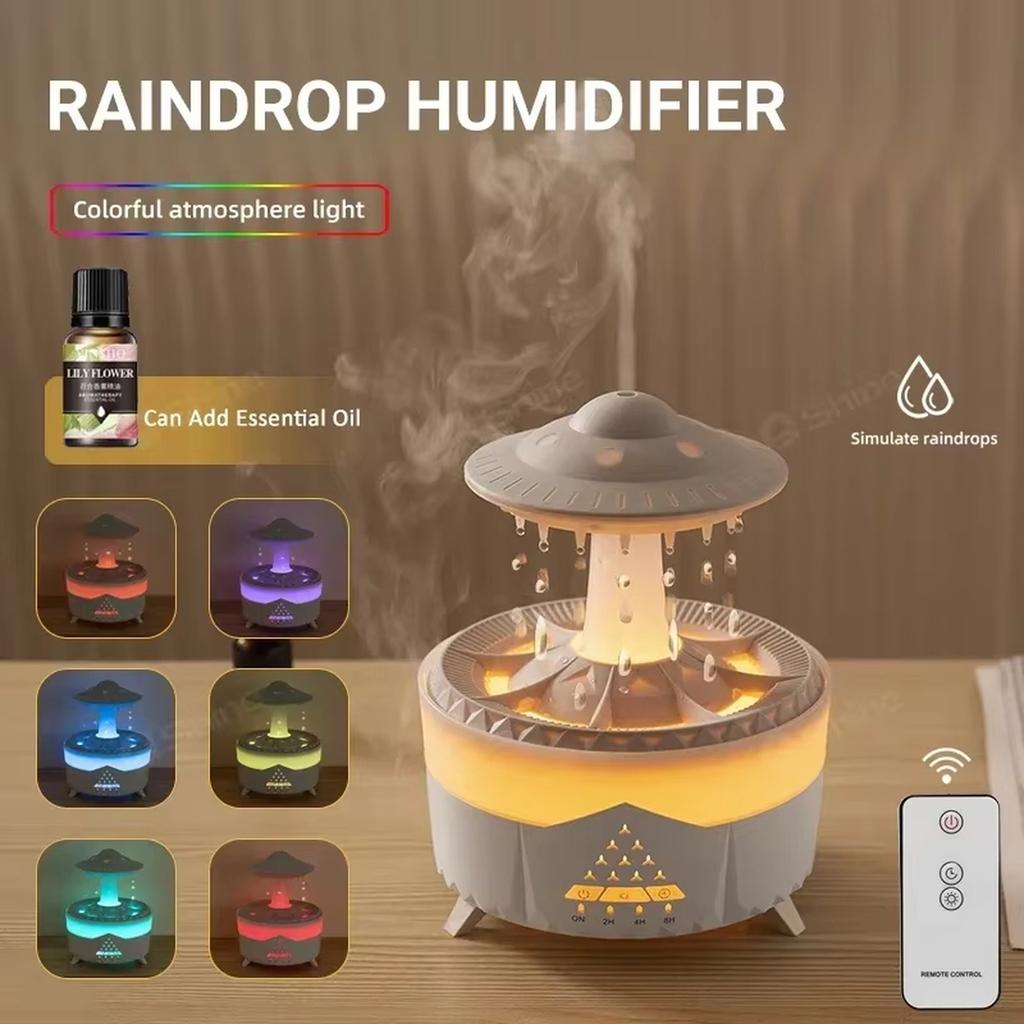 Water Drop Humidifier Remote Timer Large Mist Aroma Diffuser Home