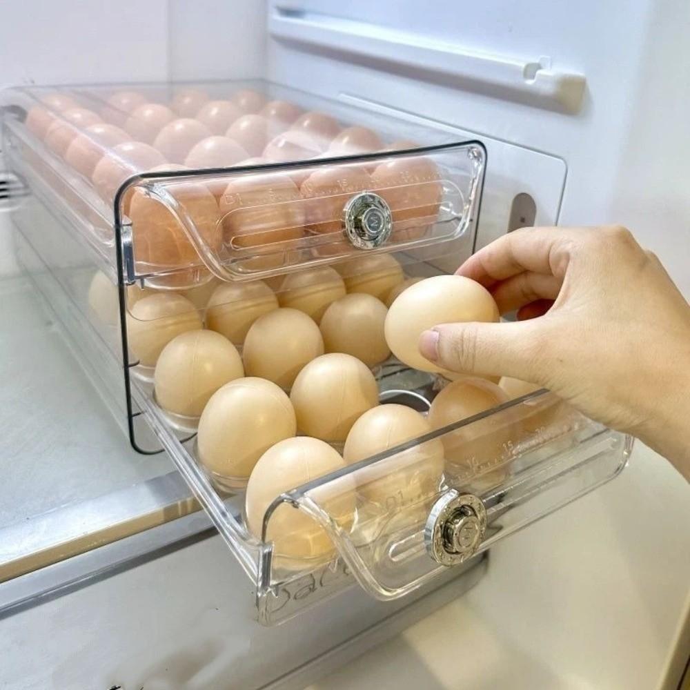 Clear Plastic Egg Holder Double Layer Egg Container Creative Egg Preservation Box  Home Kitchen