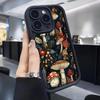 Black Grooved Floral Mushroom iPhone Case for 15/16/17 Pro Max