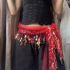 Y2K Tassels Belt Jeans Decor Sequin Waistband Fashion Jazz Dance Hip Scarf  Streetwear