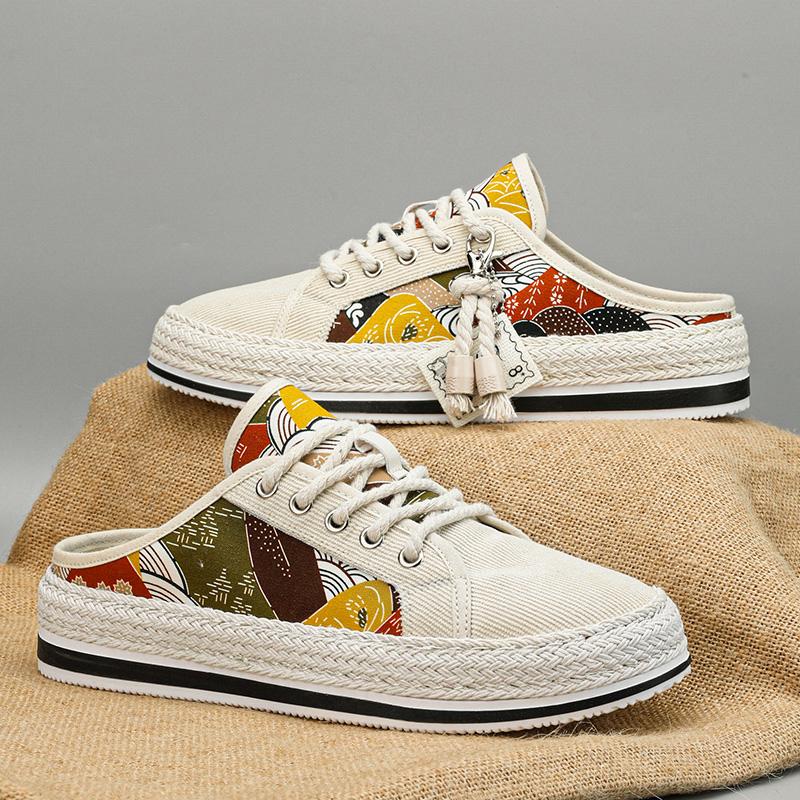 

Мужские полутапочки летние слипоны повседневная обувь удобные плоские легкие кроссовки для ходьбы дышащие кроссовки обувь для ленивых 39 бежевый