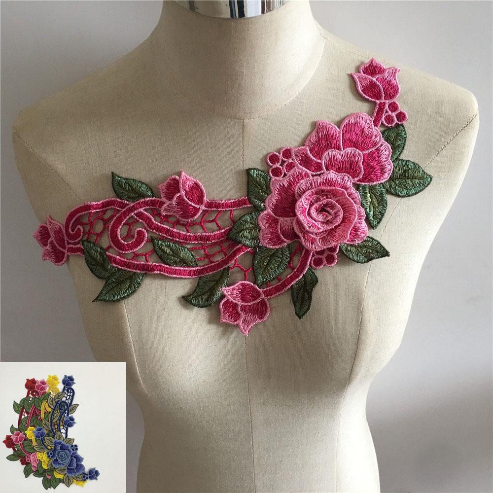 Multi-Color Three-Dimensional Embroidery Polyester Decorative Hollow Lace Flower Collar Diy Sewing Lace Collar Clothing Accessories