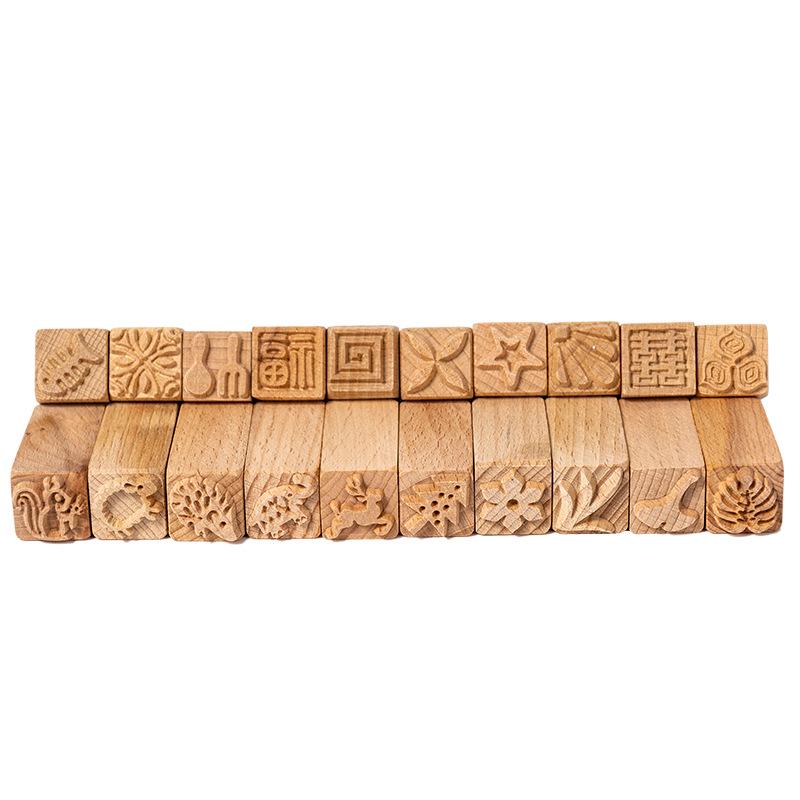 Wooden Texture Ceramic Stamp - Animal & Plant Polymer Clay Mold Tool