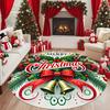 Christmas Holly Berry Round Rug, Indoor Outdoor Mat for Living Room, Bathroom, Bedroom, Dorm Kitchen Decor, Xmas Gift