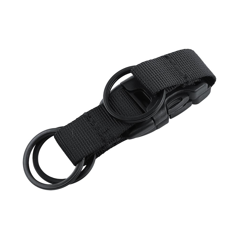 Nylon Belt Keychain Key Holder Quick Relse Buckle Key   (black)