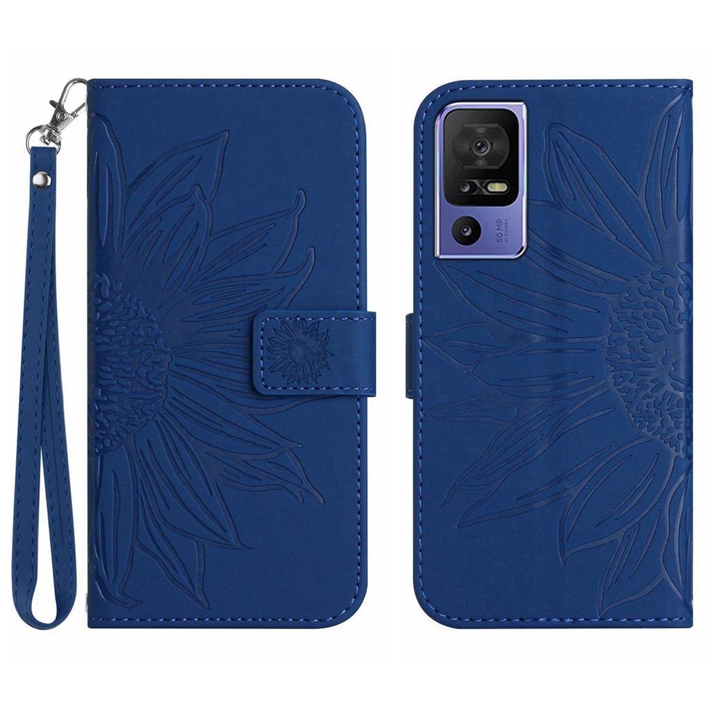 For Infinix Hot 12 Mobile Phone Leather Case TCL 40SE Frosted Sunflower Card Holder Protective Case