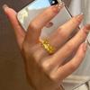 Italian Buccellati Inspired Lace Ring for Women Elegant Luxury Diamond Rhinestone Gold Plated Fashion Jewelry