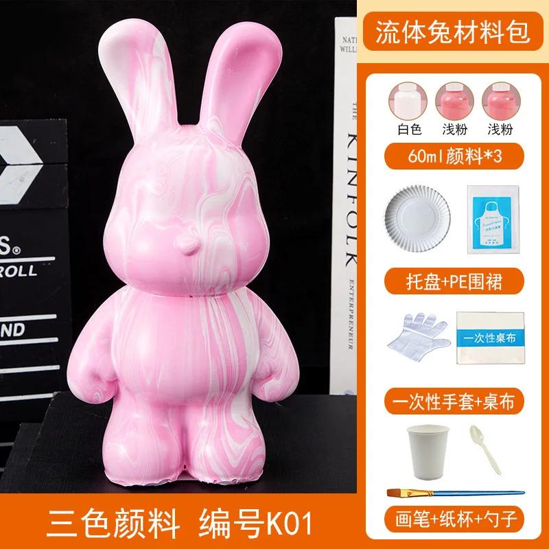 Acrylfarben-Set „Fluid Rabbit White Embryo“ für die Herstellung von handgefertigtem DIY-Spielzeug und kreativen Ornamenten – inklusive Flüssigmalerei-Set für „Fluid White Bear“.