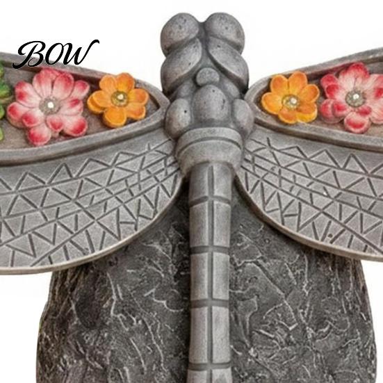 Automatic Dusk to Dawn Light Solar Powered Dragonfly Garden Light, Statue Decorative Courtyard Lamp, LED for Yard Patio Warm
