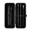 Acne Removal Blemish Kit 5 Surgical Stainless Steel Tools Blackhead Comedone Extractor Portable Aluminum Case Acne Care